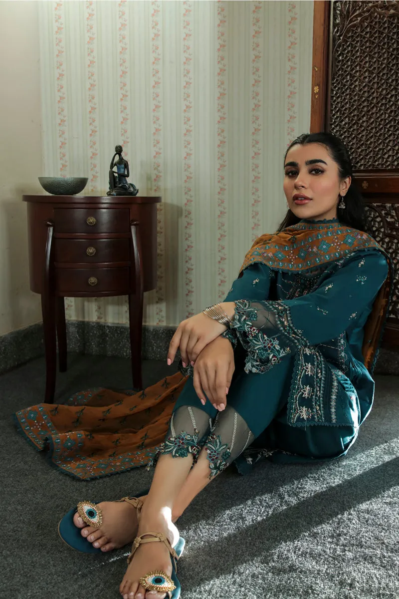 AQ-12  AMAL  | Qalamkar Qline Dastak Summer Collection 2022 | Unstitched Embroidered Lawn Suits