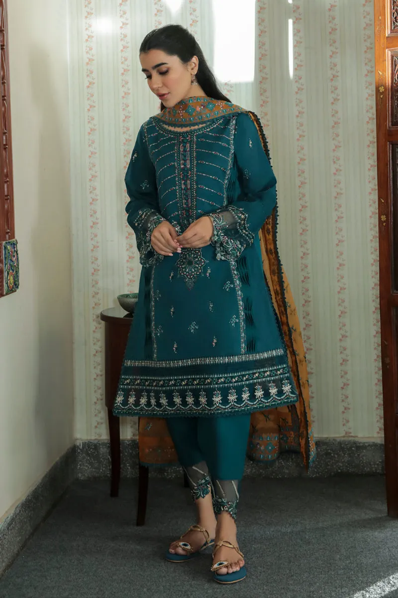 AQ-12  AMAL  | Qalamkar Qline Dastak Summer Collection 2022 | Unstitched Embroidered Lawn Suits