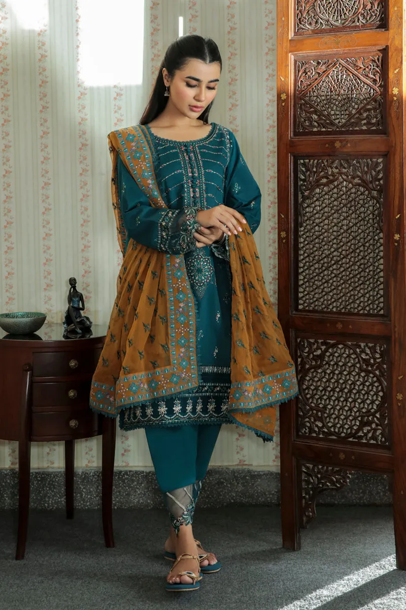 AQ-12  AMAL  | Qalamkar Qline Dastak Summer Collection 2022 | Unstitched Embroidered Lawn Suits