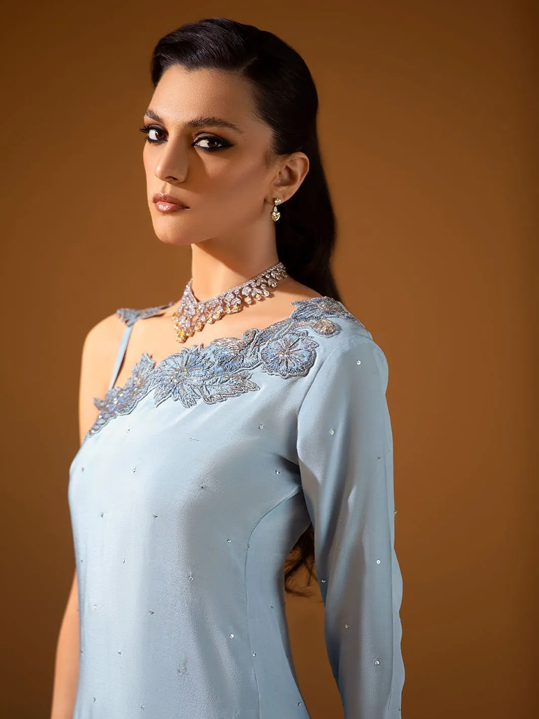 Aquaria | Mohtaram NUUR Luxury PRET Collection 2022 | Stitched Silk Suits