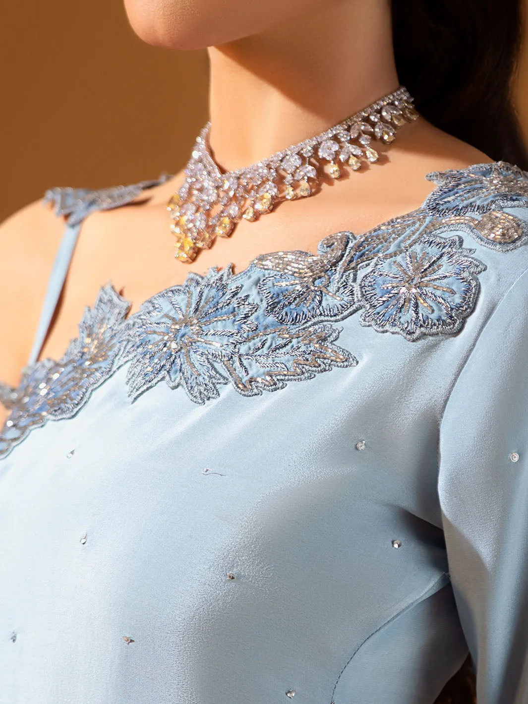 Aquaria | Mohtaram NUUR Luxury PRET Collection 2022 | Stitched Silk Suits