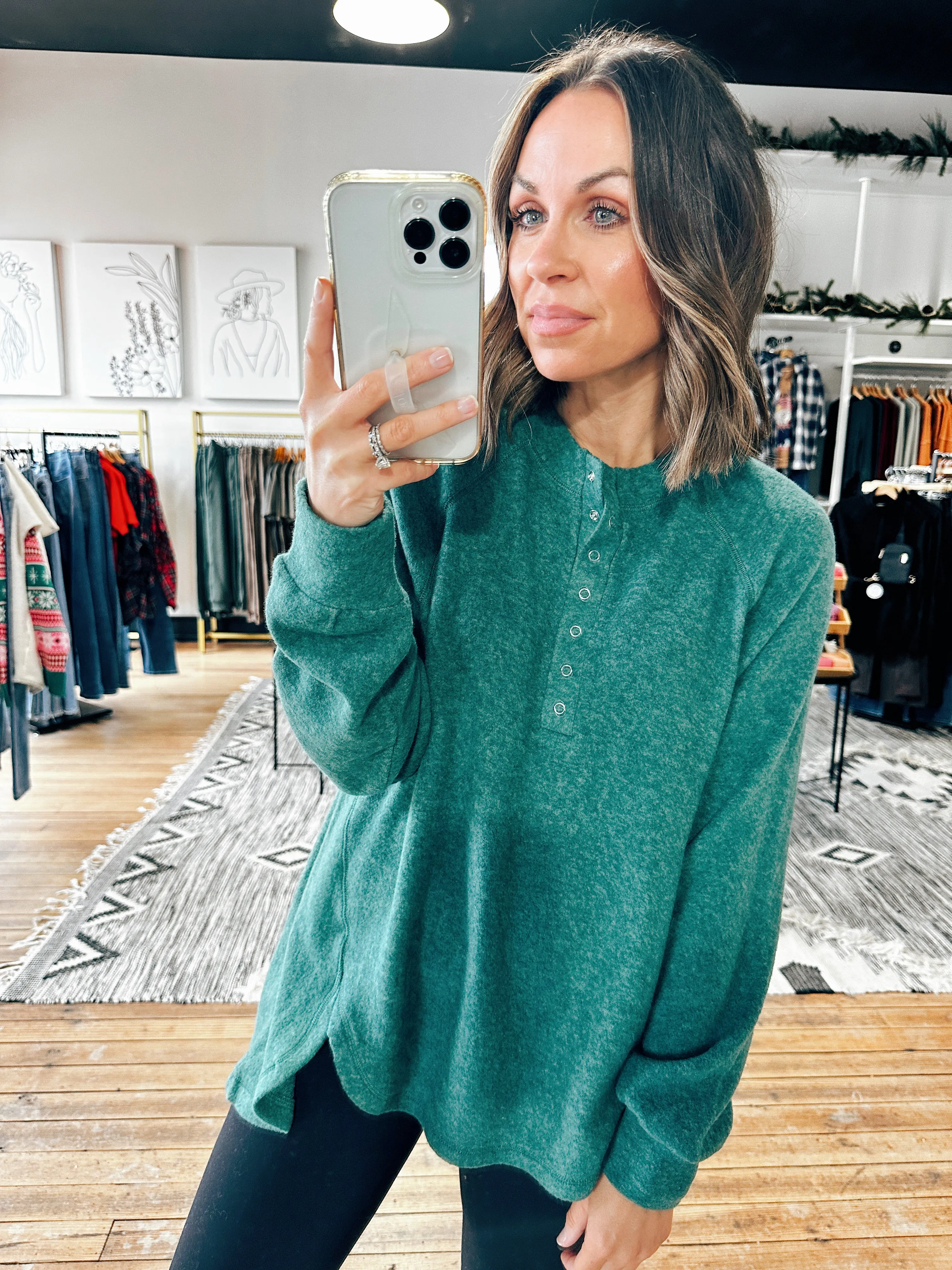 Ashley Snap Henley Top - 5 Colors
