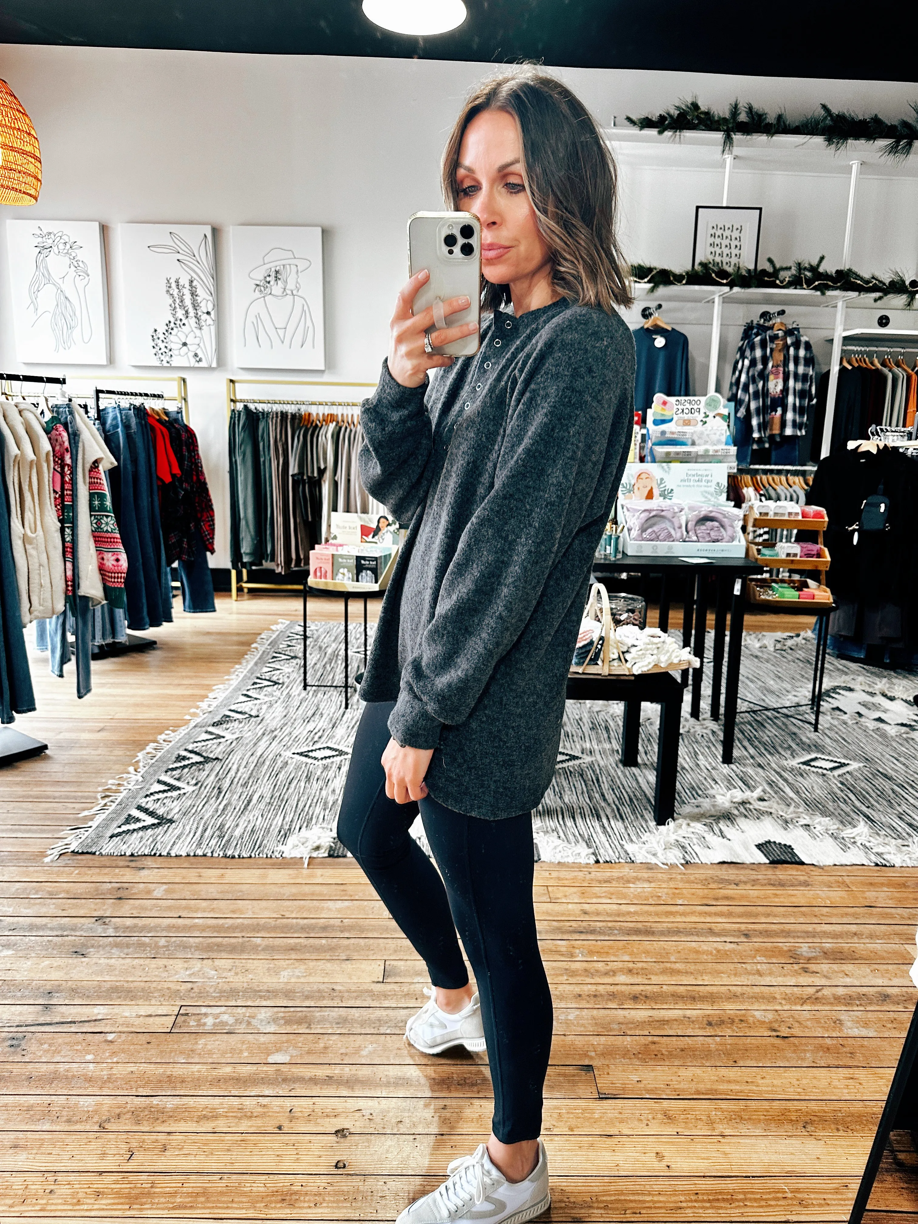 Ashley Snap Henley Top - 5 Colors