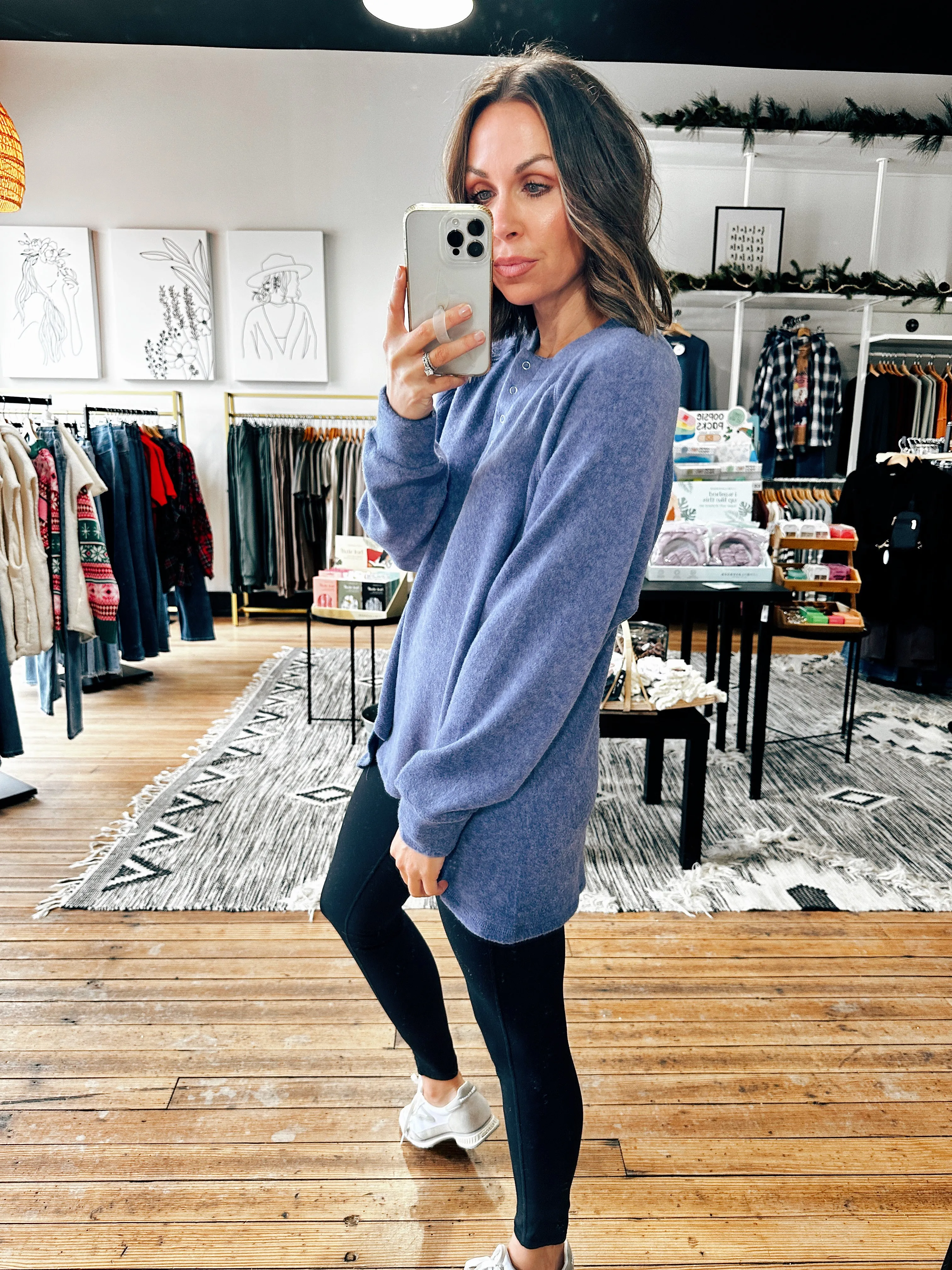Ashley Snap Henley Top - 5 Colors