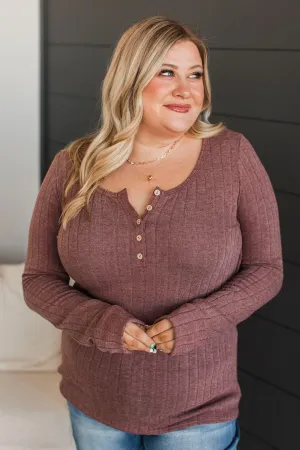 At My Best Knit Henley Top- Clay