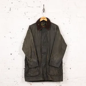 Barbour Border Wax Jacket Coat - Green - L