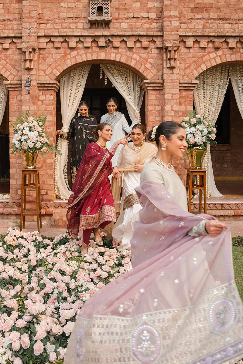 BARG-E KHAAM-3PC |  Cross Stitch The Bride Tribe Wedding Festive Collection 2022 | Unstitched Embroidered Jacquard Suits