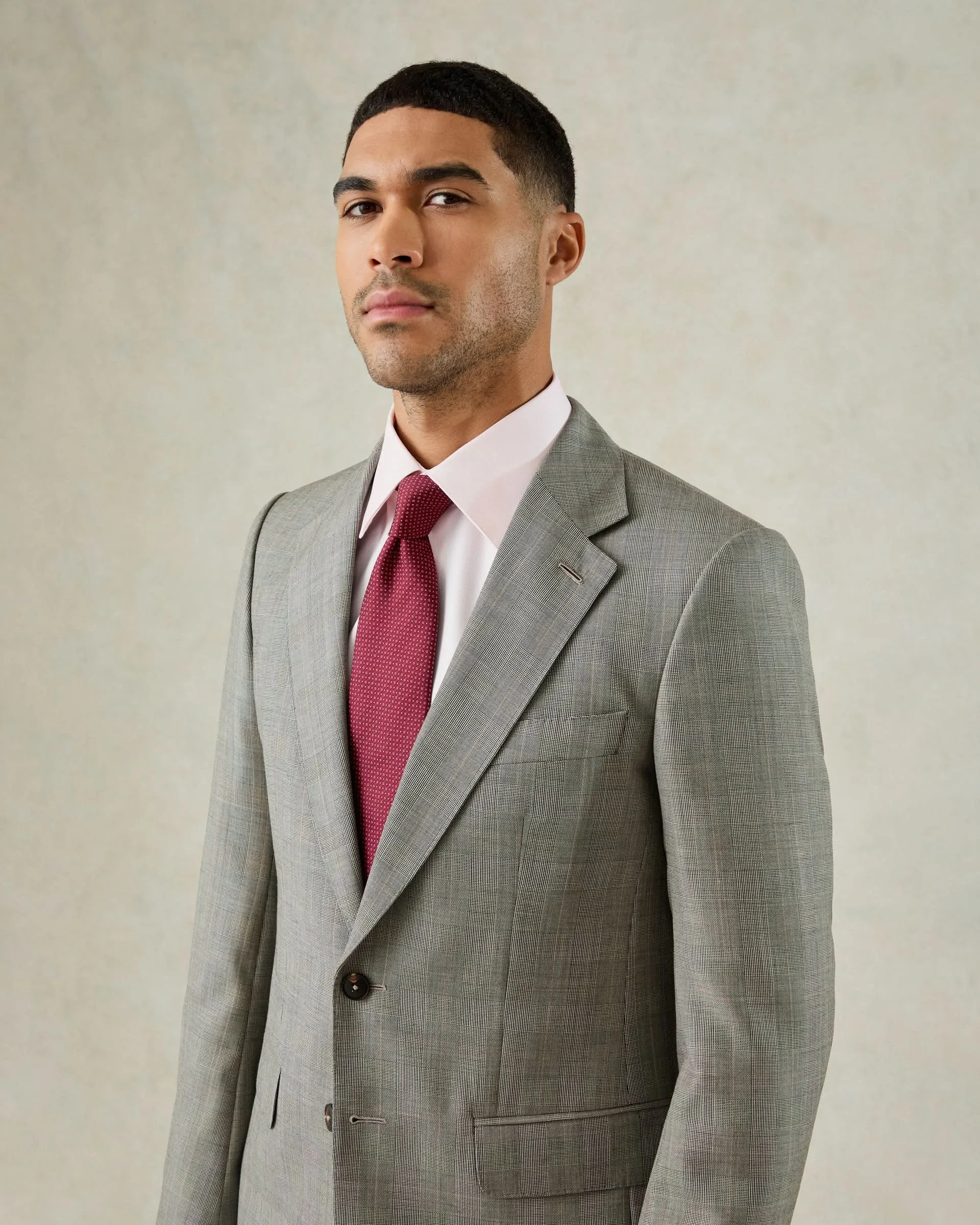 Bass Prince of Wales Check Suit Grey
