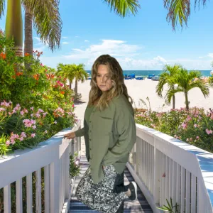 Beach to Boardwalk Long Sleeve Gauze Raw Edge Oversized Button Up Shirt