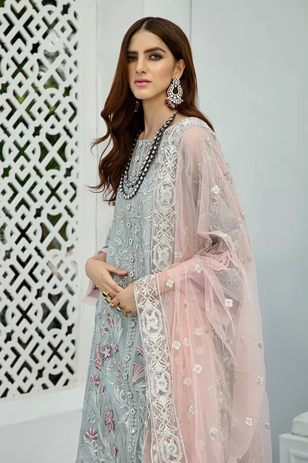 Beautiful Pakistani Woman Dress In Shade Of Dull Aqua # CA115