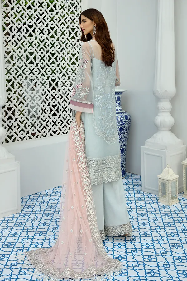 Beautiful Pakistani Woman Dress In Shade Of Dull Aqua # CA115