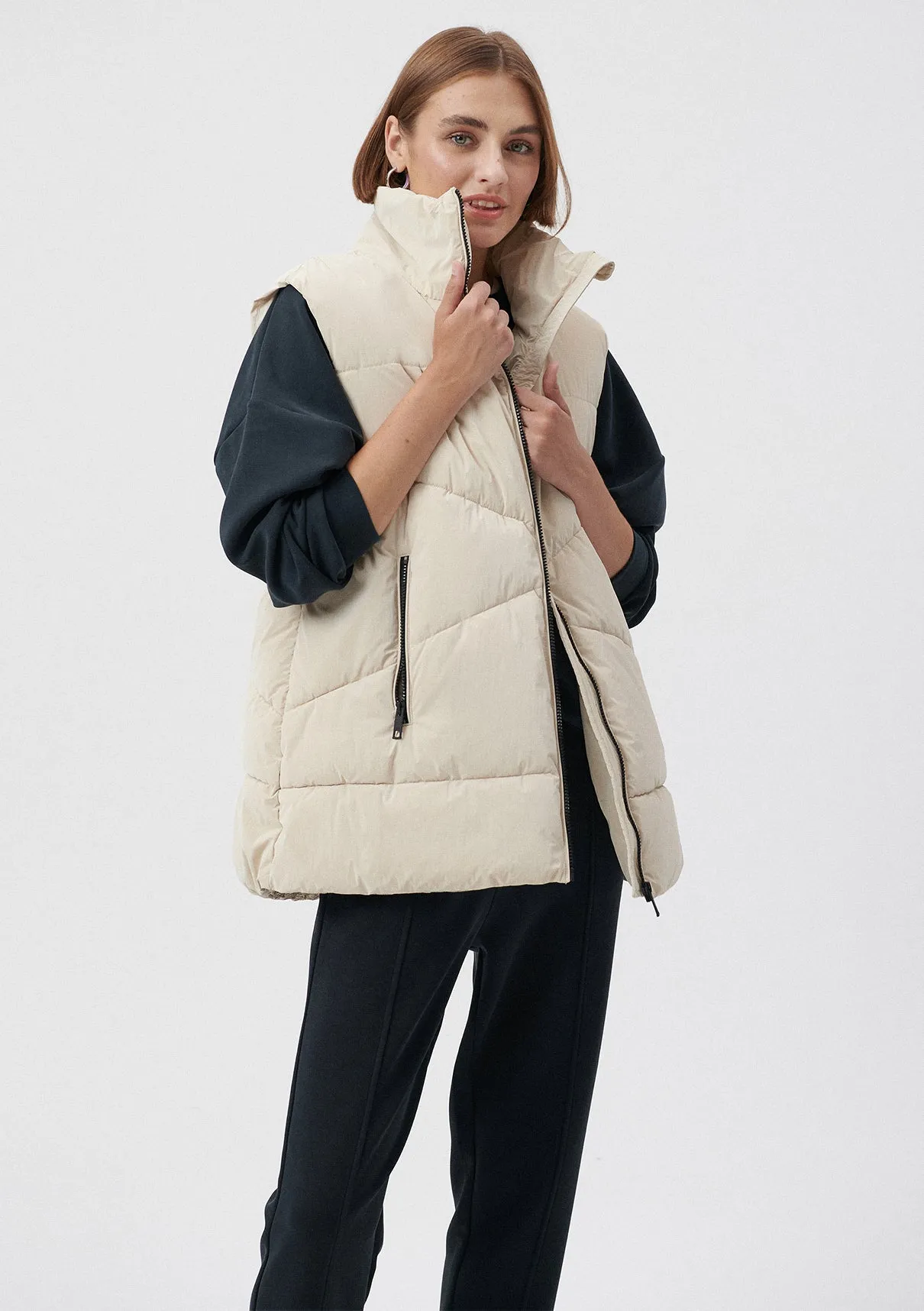 Beige Puffer Vest