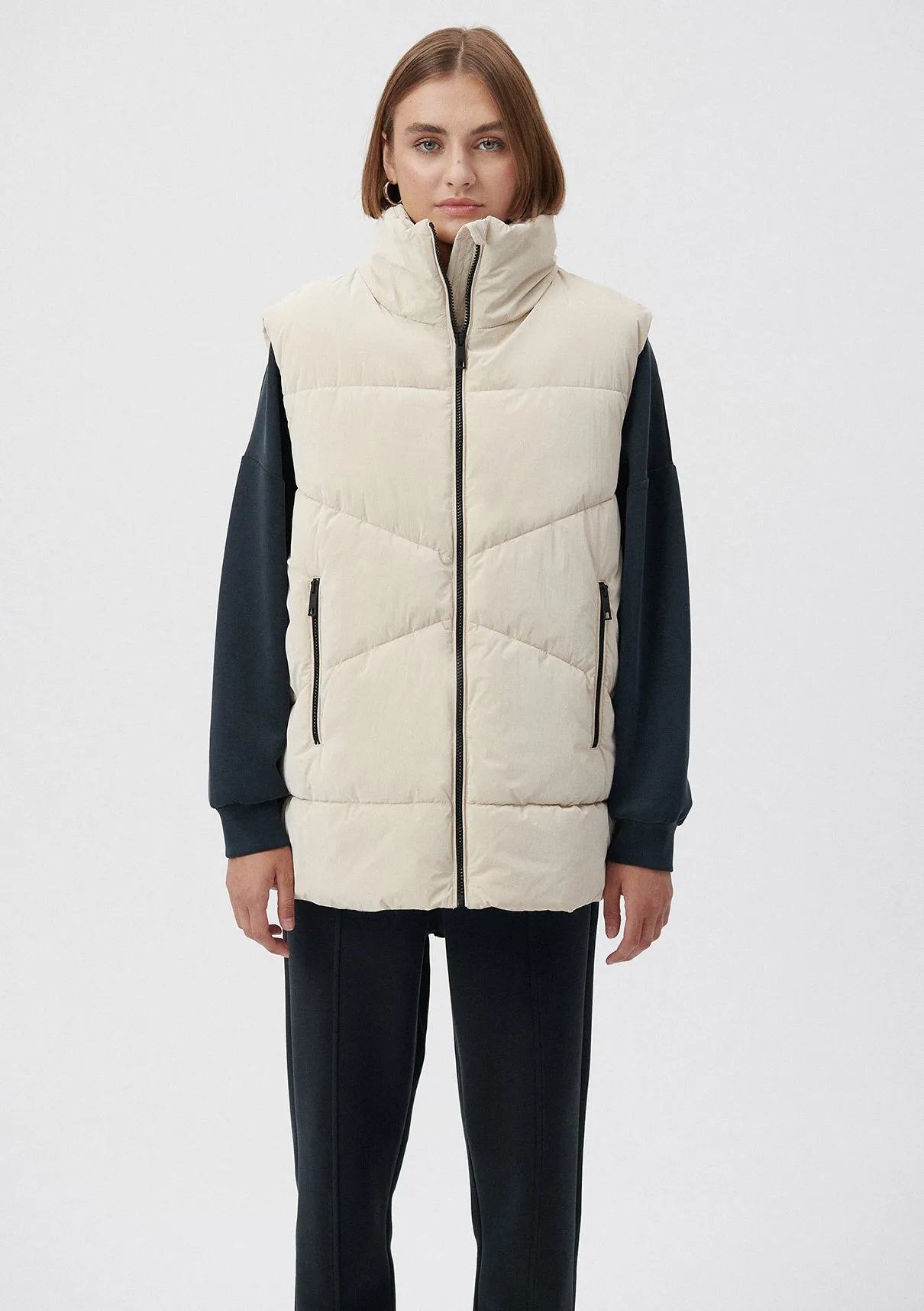Beige Puffer Vest