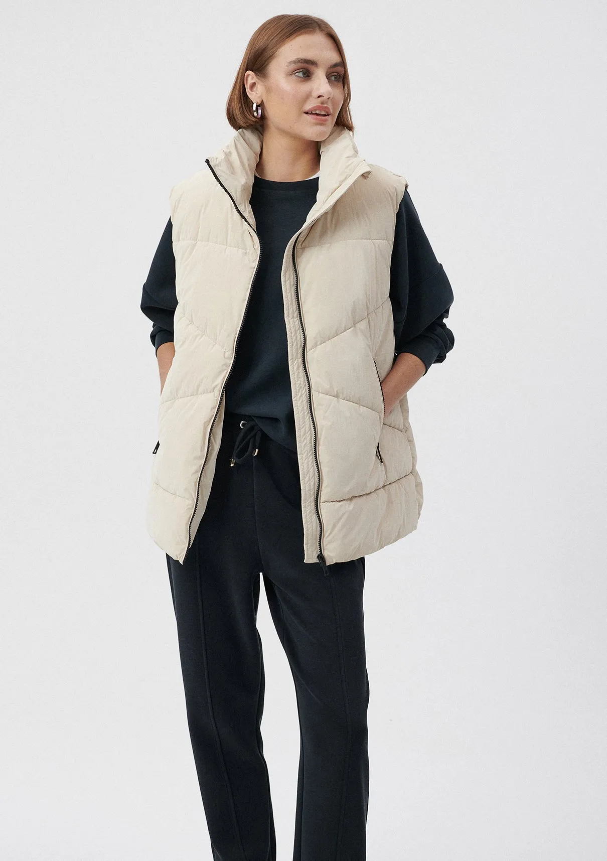 Beige Puffer Vest
