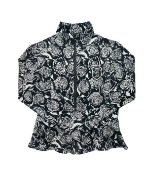 BENECIA 12 Jacquard Black Rose Zip-up - Black