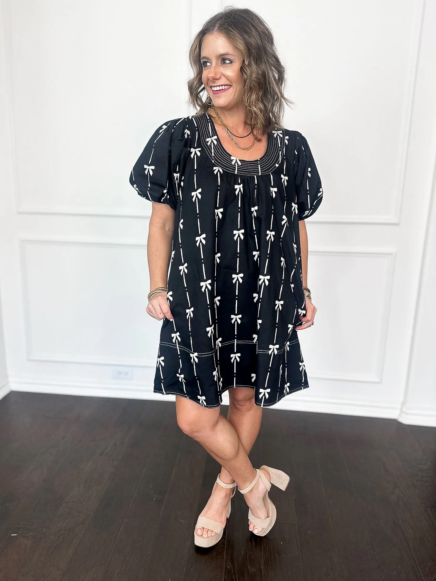 Bigger the Bow Scoop Neck Dress