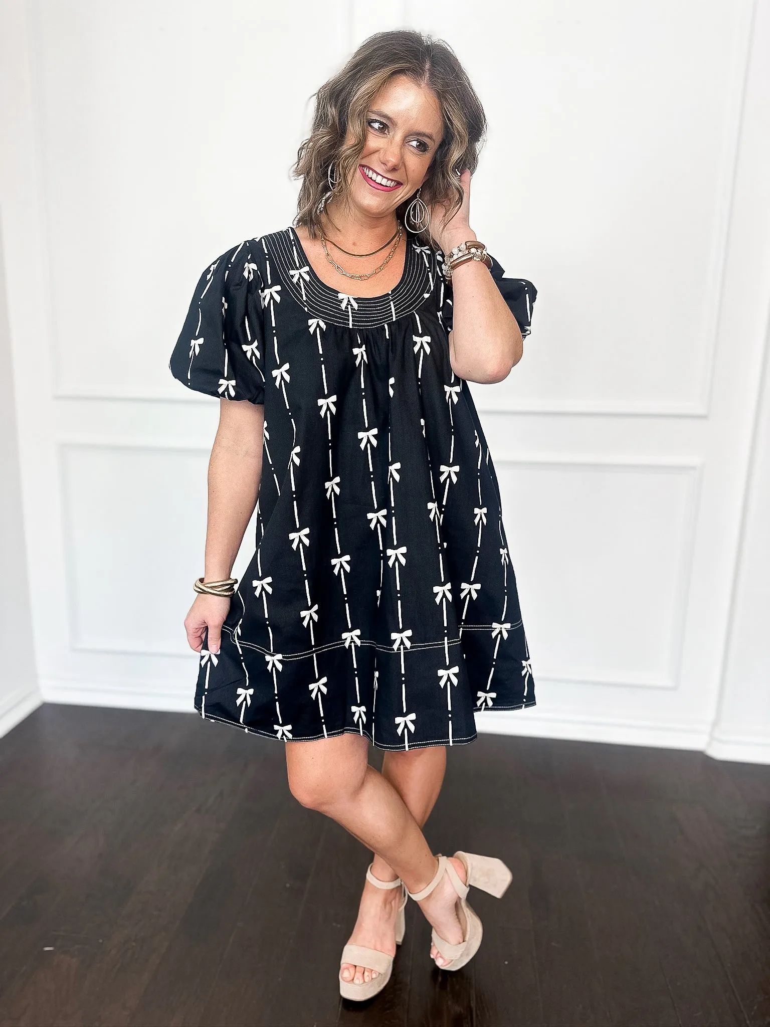Bigger the Bow Scoop Neck Dress