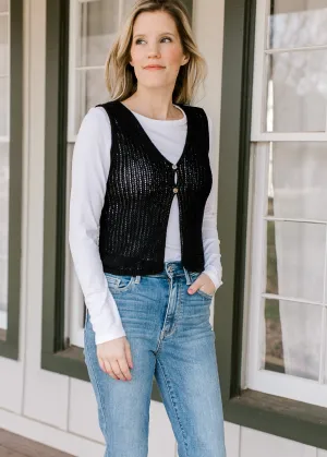 Black Button Vest