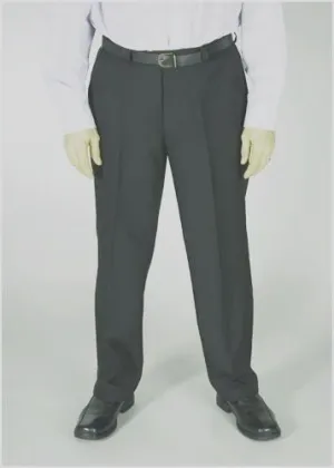 BLACK POLY VISCOSE DURA PRESS TROUSER WAIST 32"(81 CM) -62" (157CM), INSIDE LEG 35"