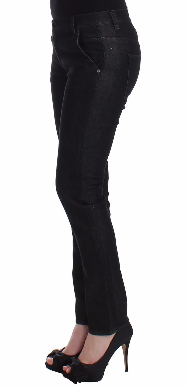Black Slim Jeans Denim Pants Skinny Leg Stretch