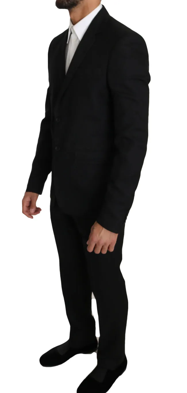 Black Wool 2 Piece Slim Fit Suit