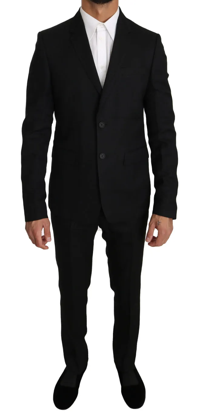 Black Wool 2 Piece Slim Fit Suit