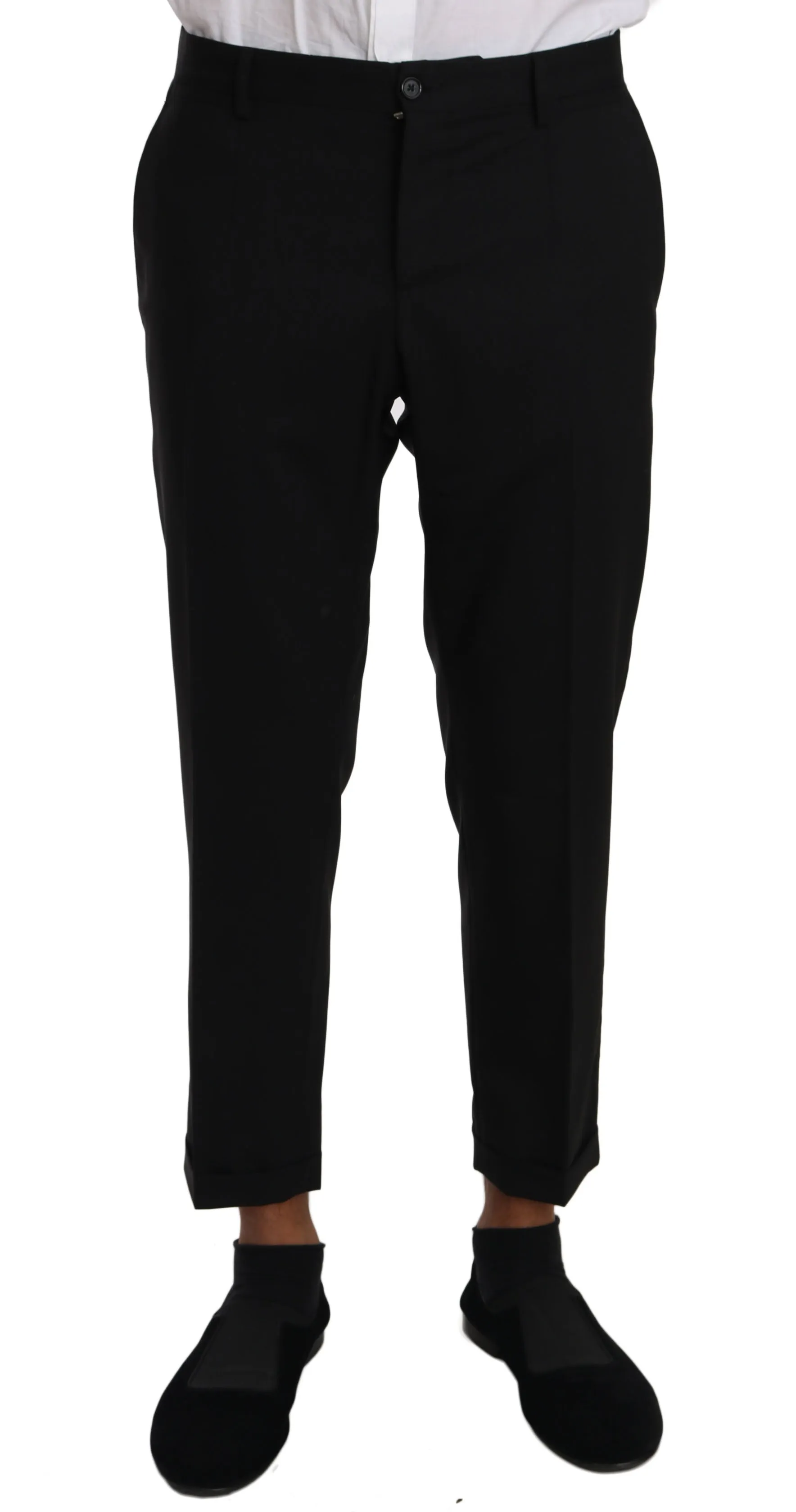Black Wool Stretch GOLD 2 Piece Suit
