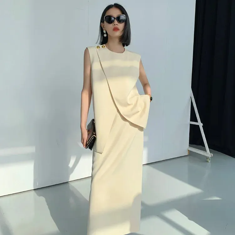 Blazer Vest Sleeveless & Skirt Suit Dress
