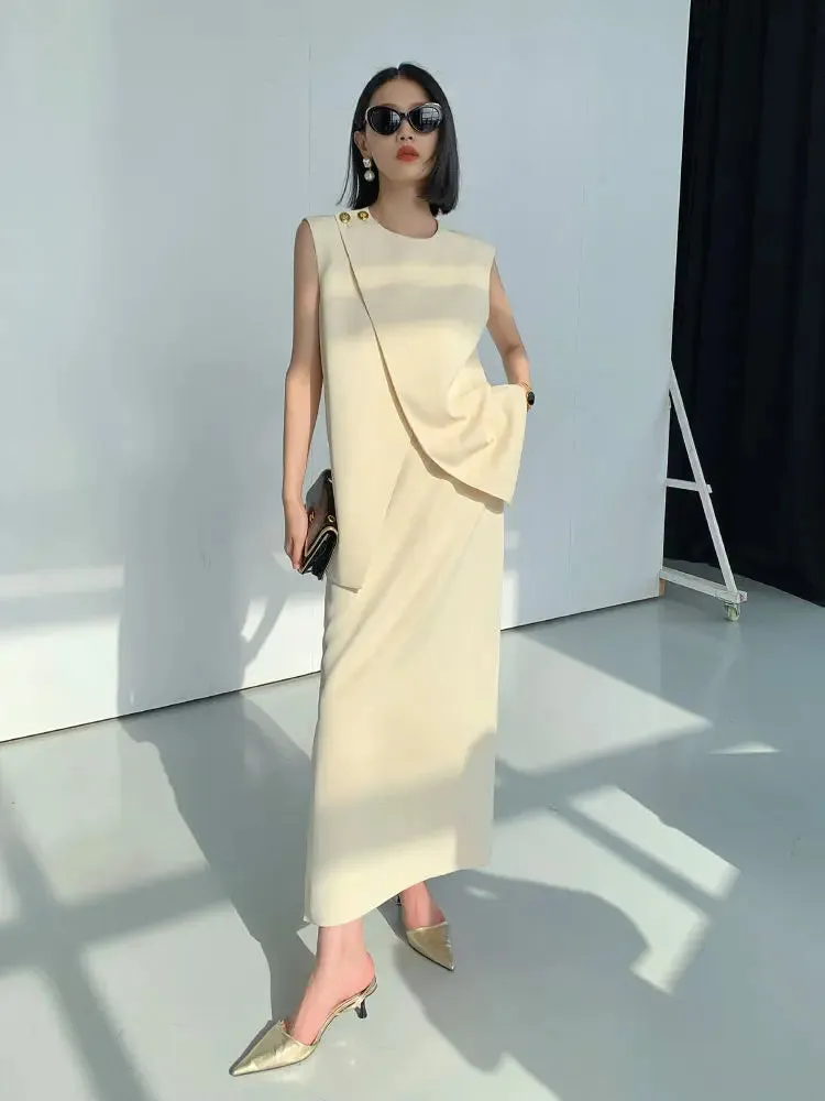 Blazer Vest Sleeveless & Skirt Suit Dress