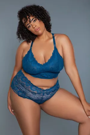 Blue Cami Set With Scalloped Edges | Plus Size