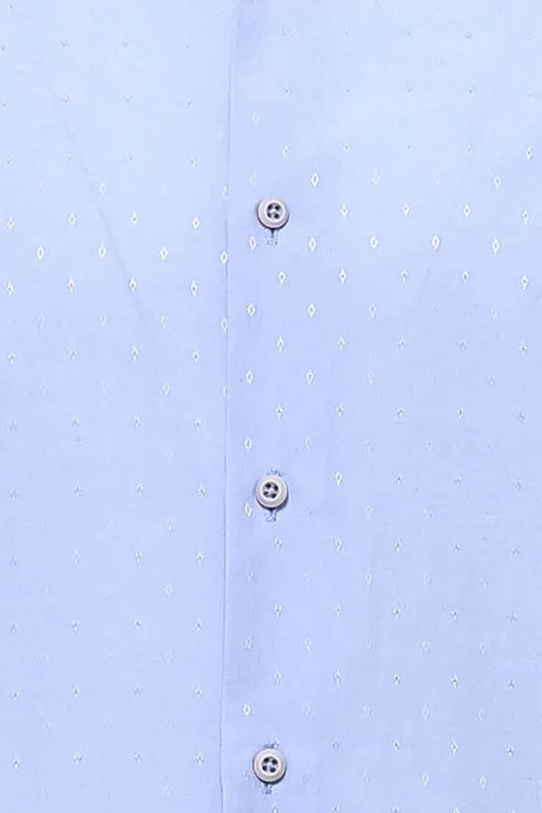 Blue Patterned Slim Fit Shirt - Wessi