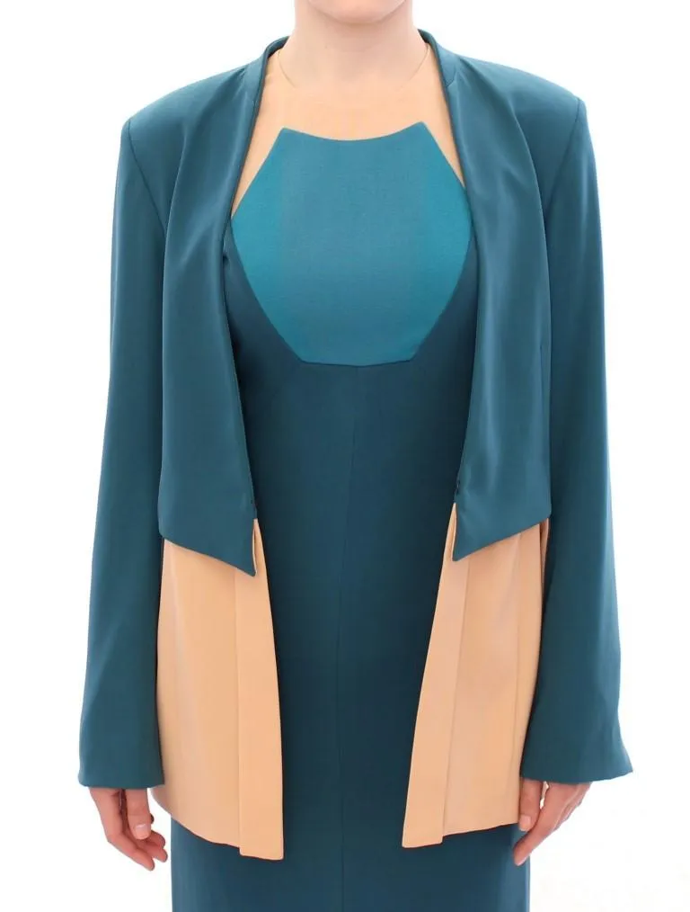 Blue stretch blazer jacket