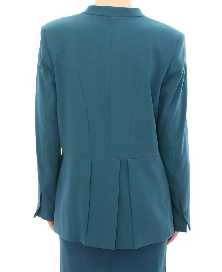 Blue stretch blazer jacket