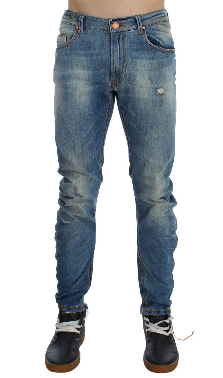 Blue Wash Cotton Slim Twist Fit Jeans