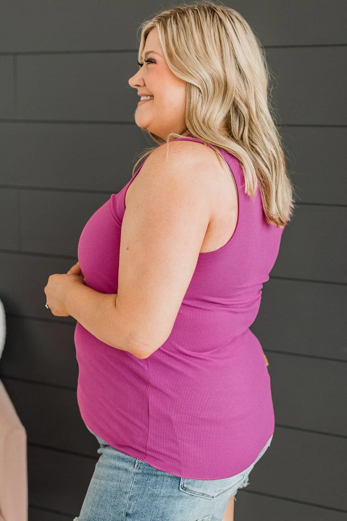 Bound To Be Beautiful Henley Tank Top- Orchid