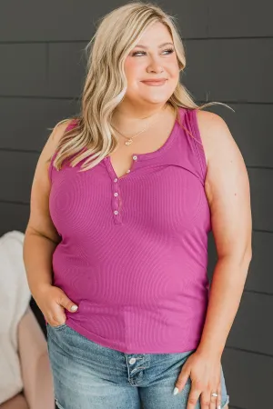 Bound To Be Beautiful Henley Tank Top- Orchid