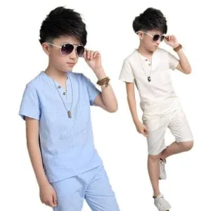 Boys Sets Cotton T-shirt Short Pants