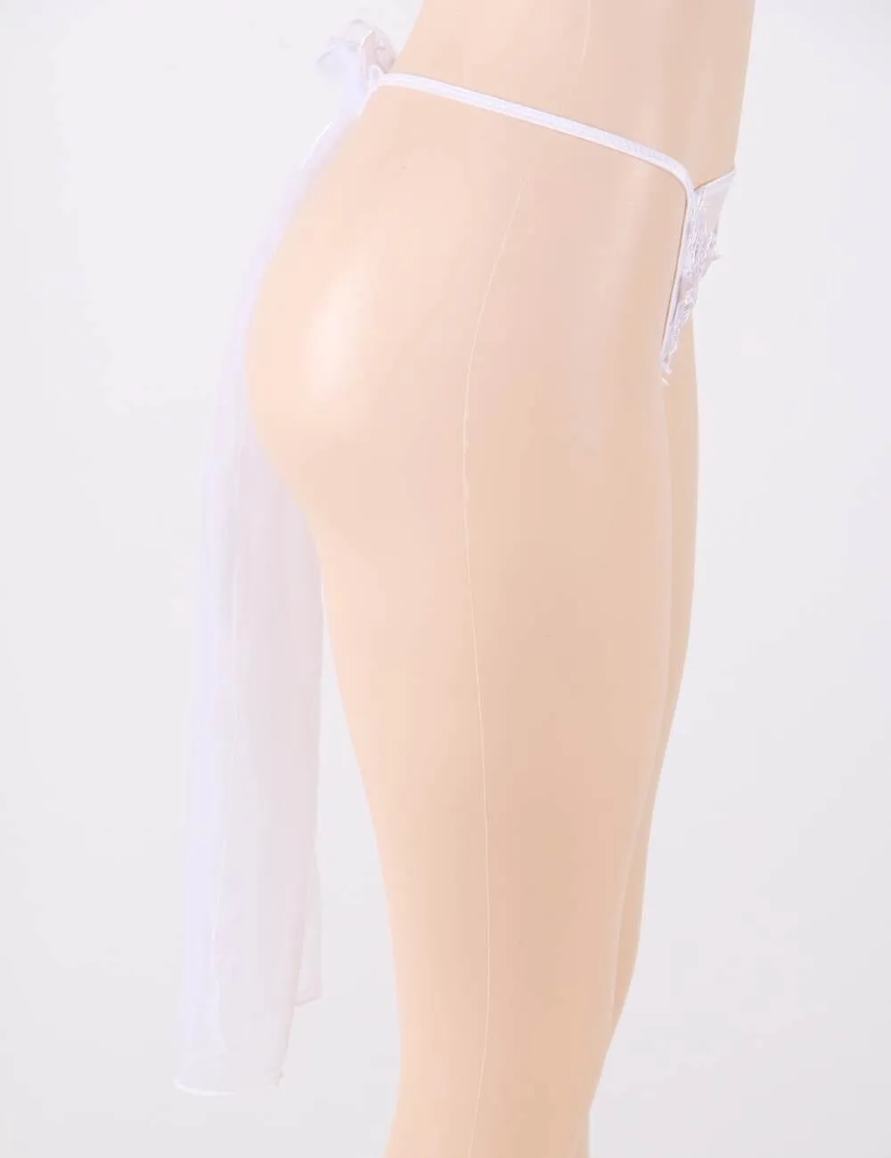 Bridal Lace Thong - Veil Back - Women's G-String Underwear