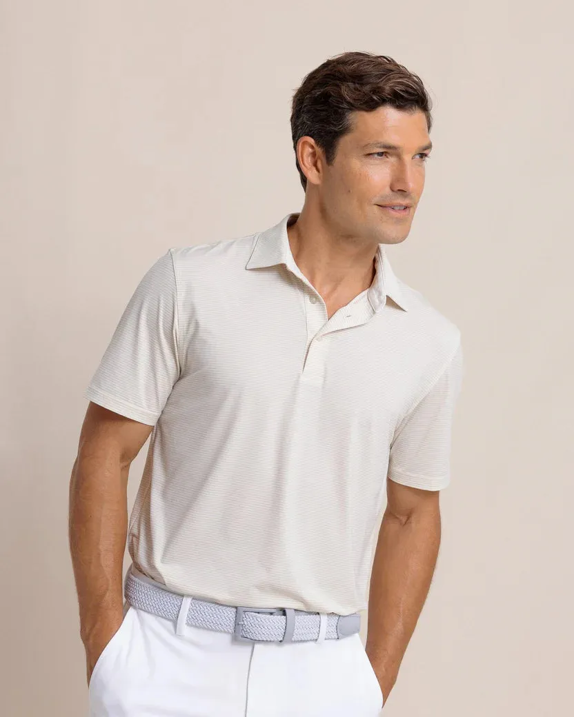Brrreeze Meadowbrook Stripe Polo (Sand White)