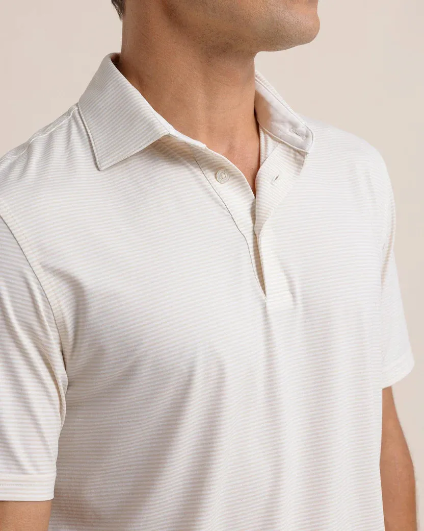 Brrreeze Meadowbrook Stripe Polo (Sand White)