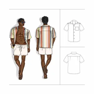 Camp Collar Shirt Kit - Barcode Retro Stripe