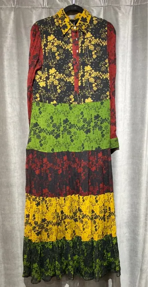 Carolina K Colorful floral Colorblock dress