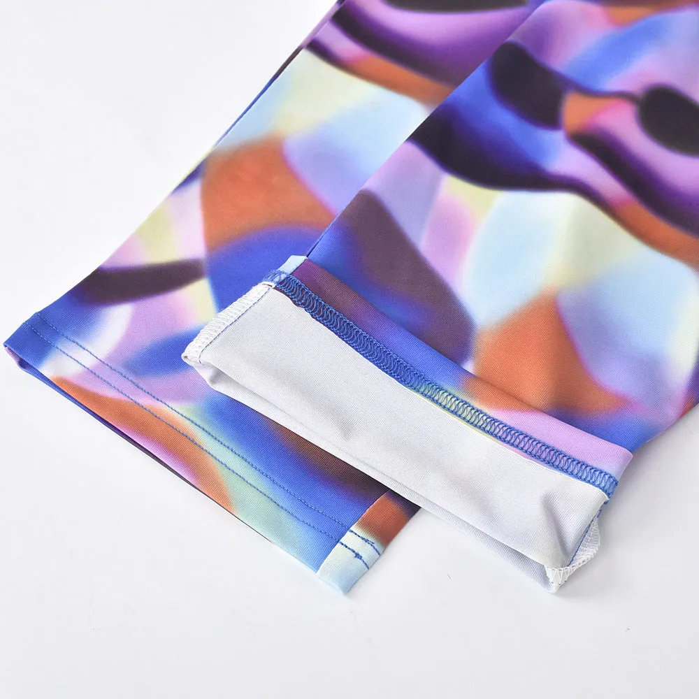 Casual Pants Summer Tie Dyed Elastic Waist Slimming Skinny Shorts