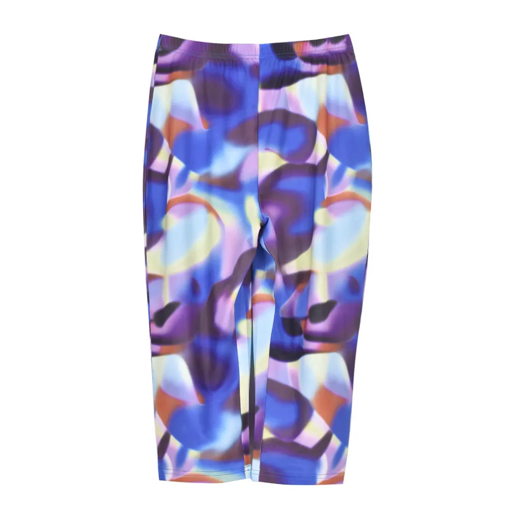 Casual Pants Summer Tie Dyed Elastic Waist Slimming Skinny Shorts