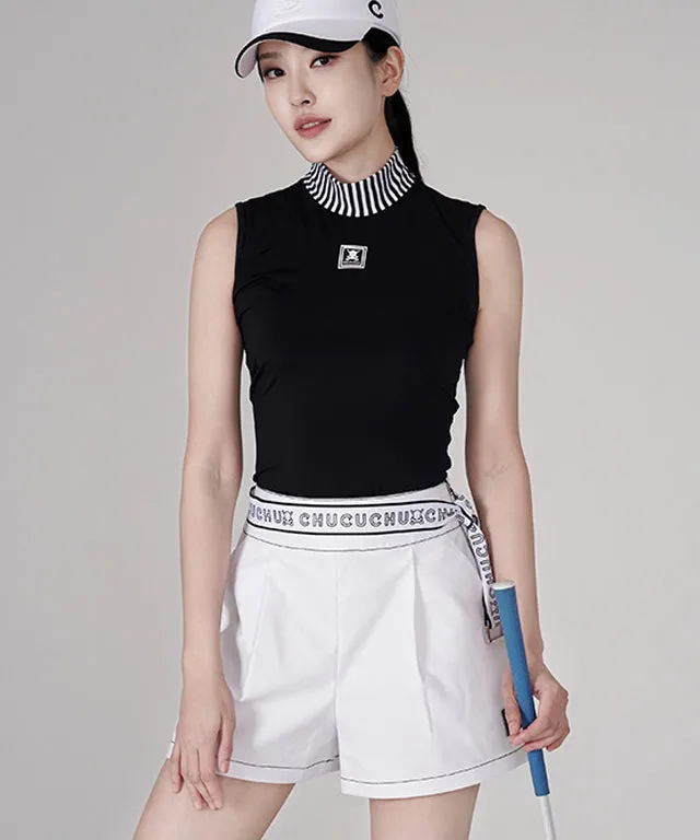 CHUCUCHU  Belted Short Pants - White