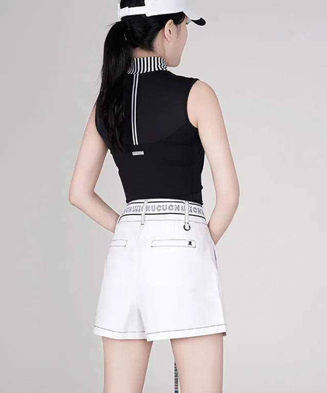 CHUCUCHU  Belted Short Pants - White