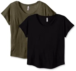 Clementine Women's Tri-Blend Scoop Neck Dolman Sleeve Top (Pack of 2)