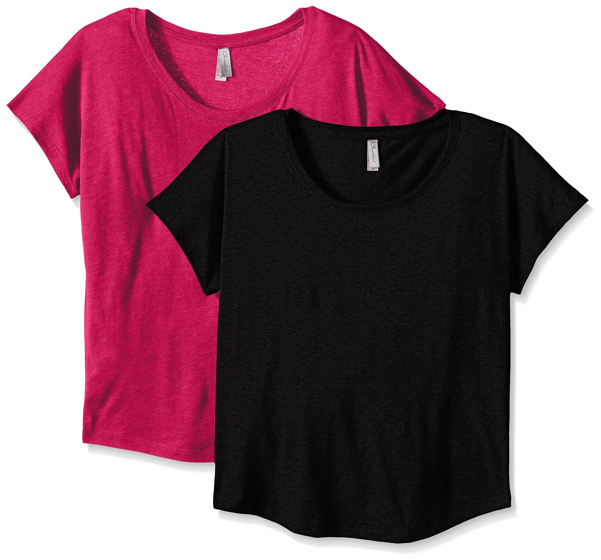 Clementine Women's Tri-Blend Scoop Neck Dolman Sleeve Top (Pack of 2)