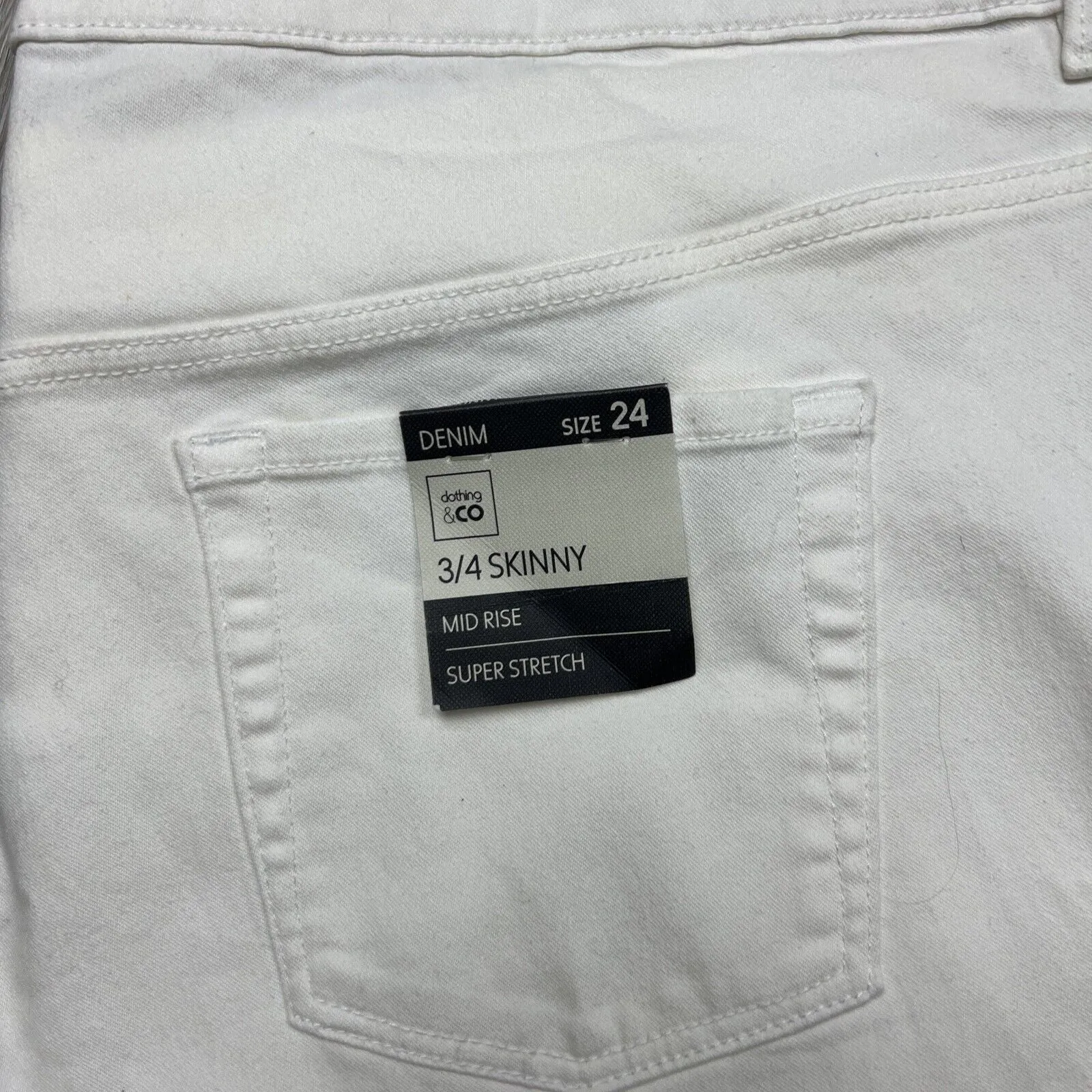 Clothing & Co Womens 3/4 Skinny Mid Rise Super Stretch Size 24 (New)