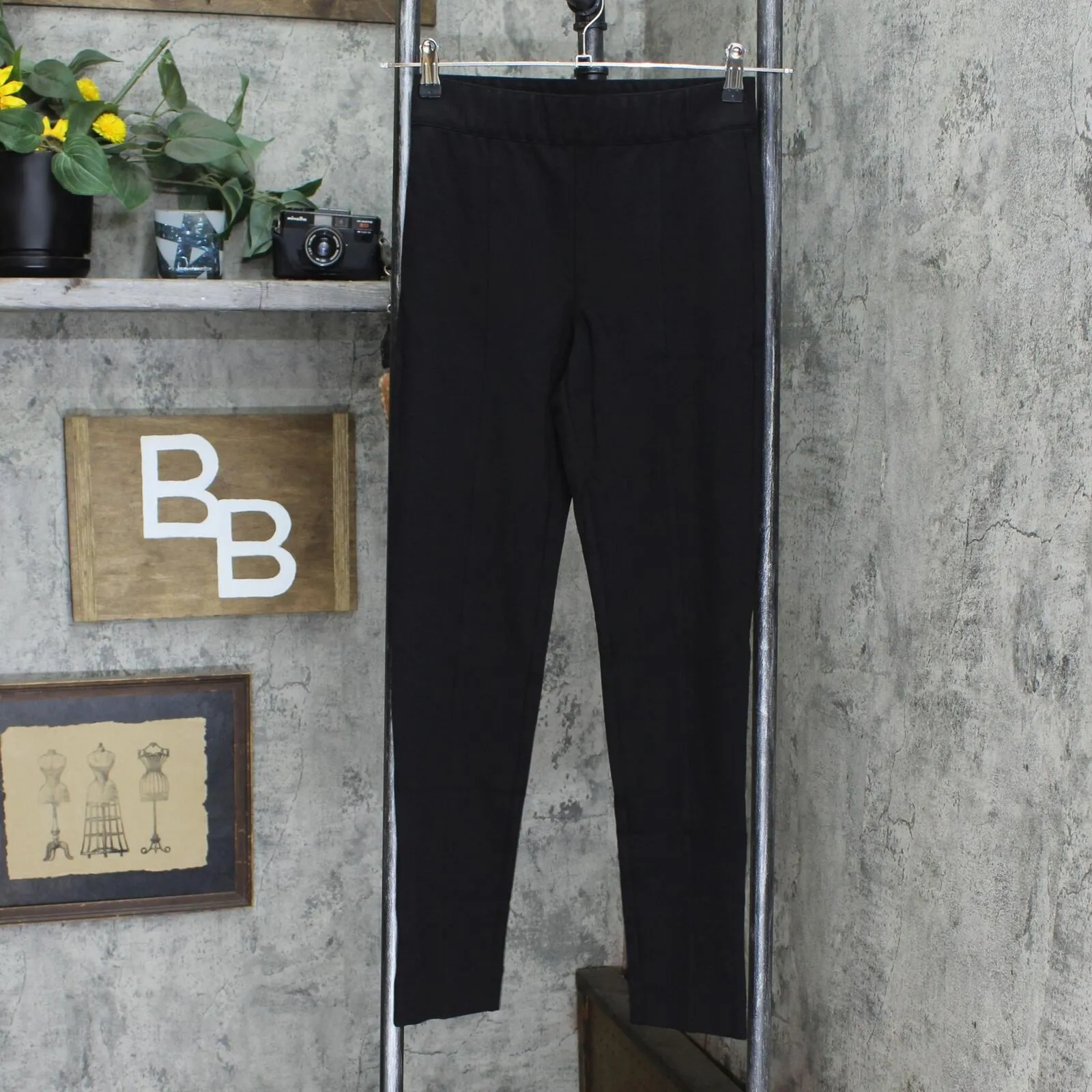 Colleen Lopez Women's Power Mesh Panel Skinny Ponte Knit Pants Black XS